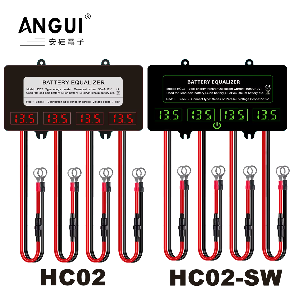 Battery Equalizer Balancer - ANGUI 12/24/36/48V HC02 Interruptor de Toque,