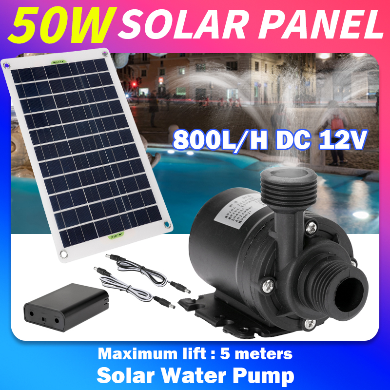 Solar Pool Pump Kit - Bomba sem escova de baixo ruído,