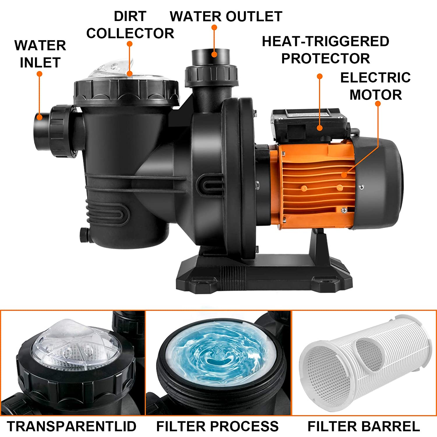 Hzusun 500w bombas de piscina  - Solar Pool Pump Kit avaliação e preço