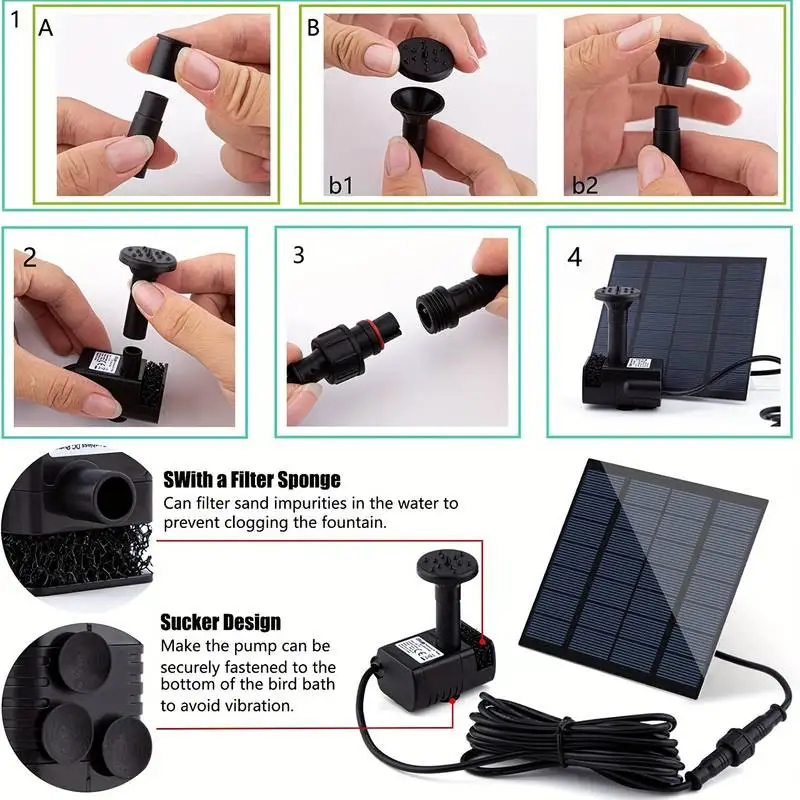 Fonte solar com 6 bicos - bomb - Solar Pool Pump Kit avaliação e preço